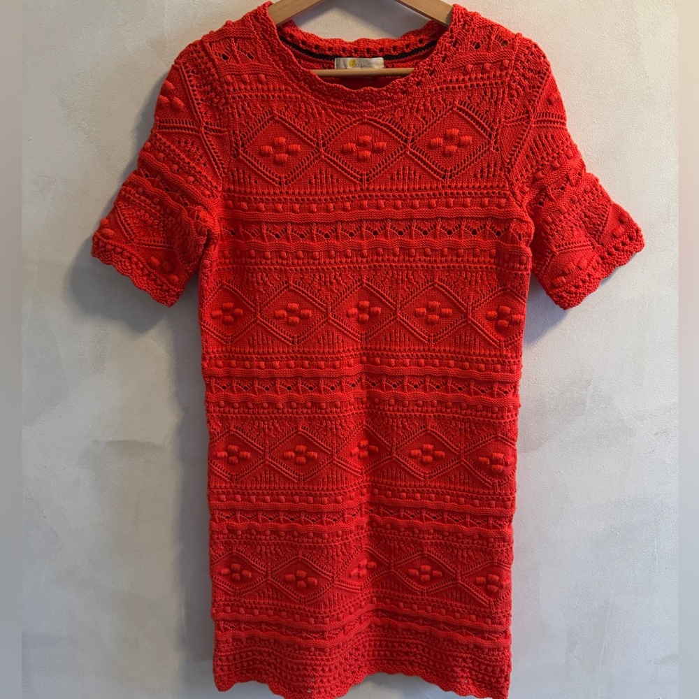 Boden - Vibrant Red Knit Mini Dress - Size 4L